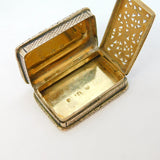 George IV Sterling Silver Gilded Floral Vinaigrette Antique 1827 Birmingham
