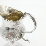 George III Sterling Silver Pedestal Farm Scene Cream Jug Antique 1785 London