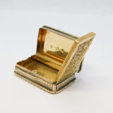George IV Sterling Silver Gilded Floral Vinaigrette Antique 1827 Birmingham