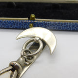 Victorian Sterling Silver Crescent Moon Chatelaine Sewing Clip Antique 1873 London