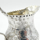 George III Sterling Silver Pedestal Farm Scene Cream Jug Antique 1785 London