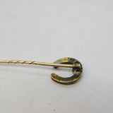 Victorian 15ct Yellow Gold, Diamond & Ruby Horseshoe Stick Pin Antique c1880