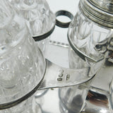 William IV Sterling Silver & Cut Glass Complete Cruet Set Antique 1833 London