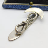 Victorian Sterling Silver Crescent Moon Chatelaine Sewing Clip Antique 1873 London