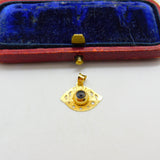 All Seeing Eye 18ct Yellow Gold Charm or Pendant Vintage c1980