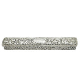 Edwardian Sterling Silver Floral Long Jewellery Ring Box Antique 1905 Chester