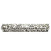 Edwardian Sterling Silver Floral Long Jewellery Ring Box Antique 1905 Chester
