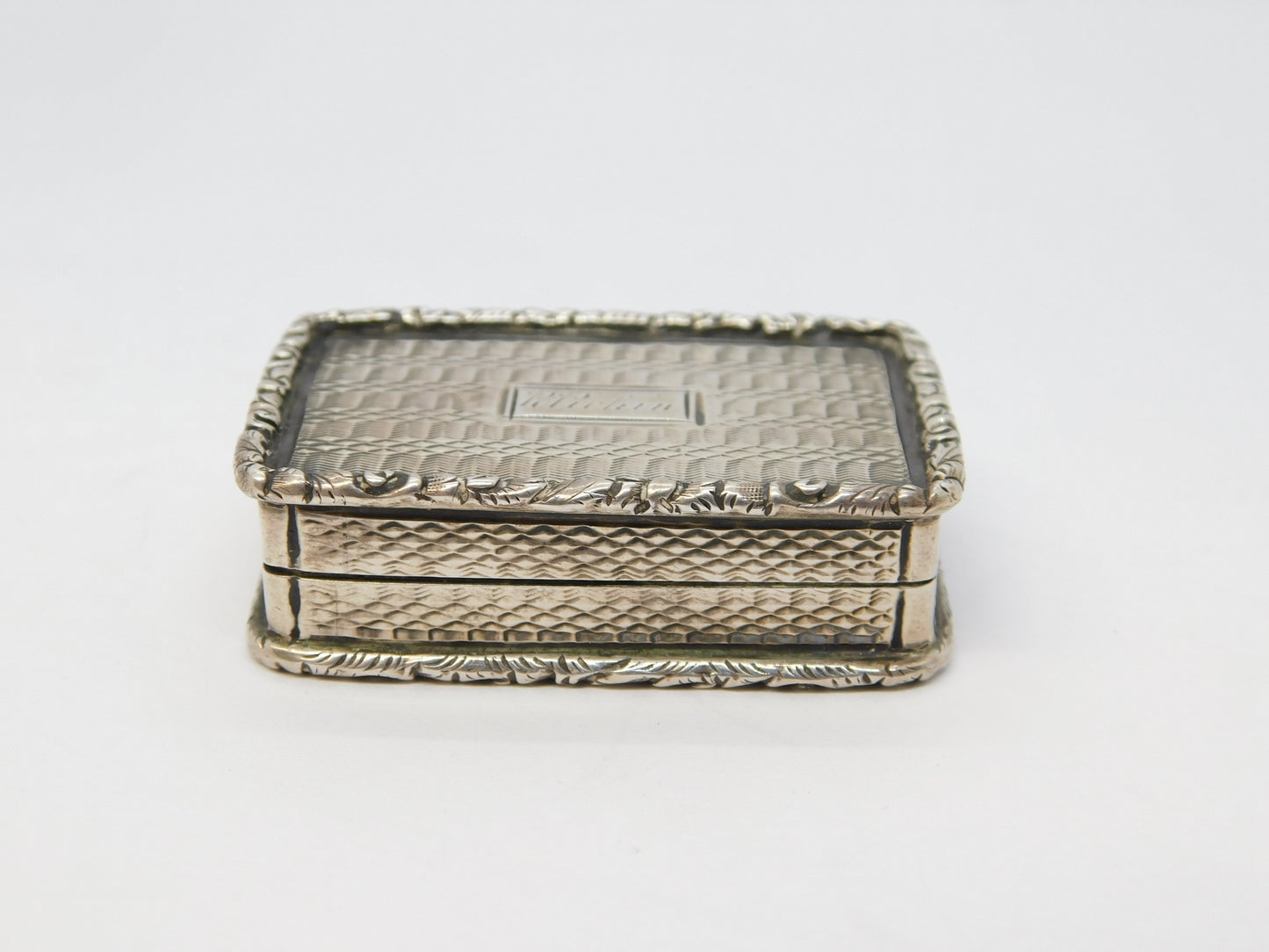 George IV Sterling Silver Gilded Floral Vinaigrette Antique 1827 Birmingham