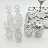 William IV Sterling Silver & Cut Glass Complete Cruet Set Antique 1833 London