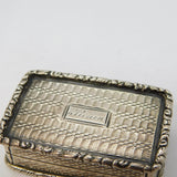 George IV Sterling Silver Gilded Floral Vinaigrette Antique 1827 Birmingham