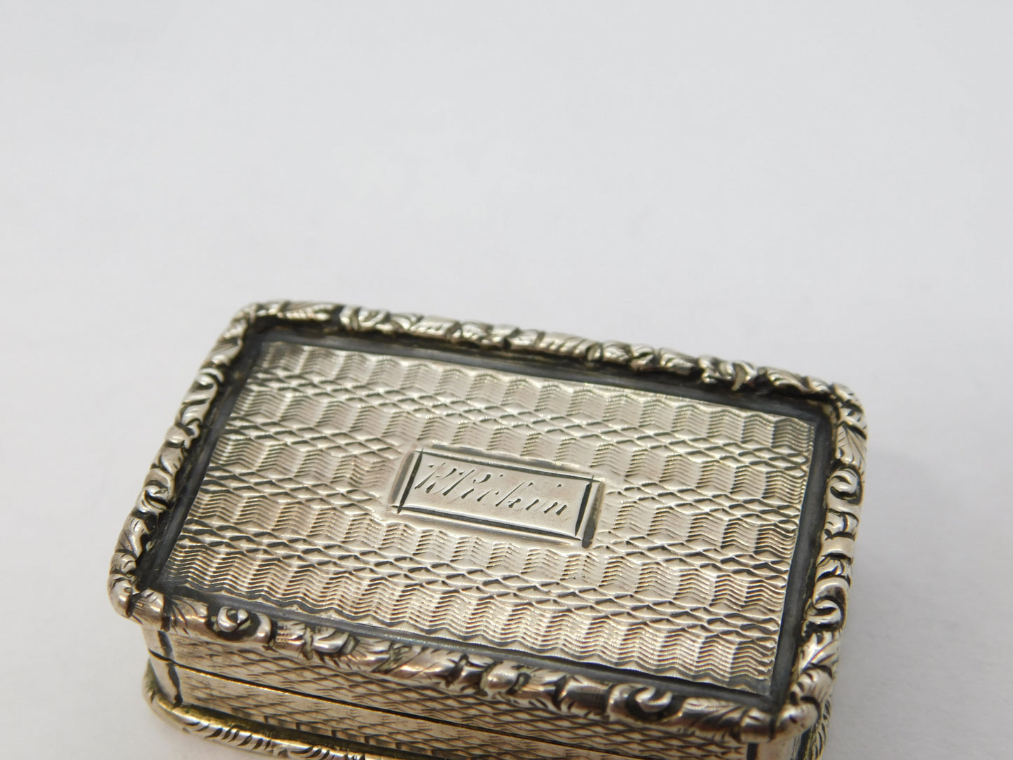 George IV Sterling Silver Gilded Floral Vinaigrette Antique 1827 Birmingham