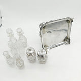 William IV Sterling Silver & Cut Glass Complete Cruet Set Antique 1833 London