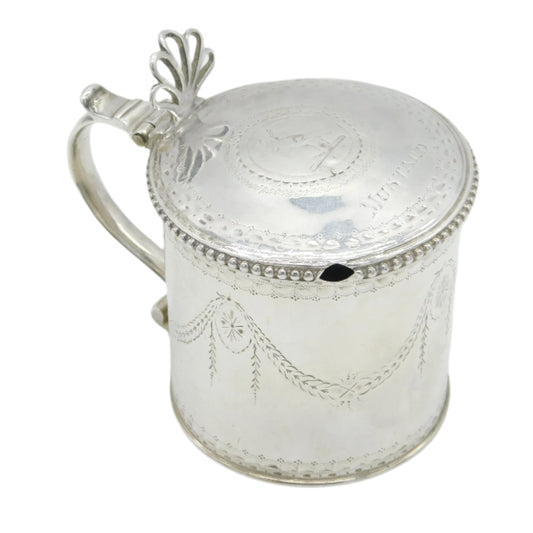 George III Sterling Silver Labelled 'Mustard' Pot Antique 1765 London
