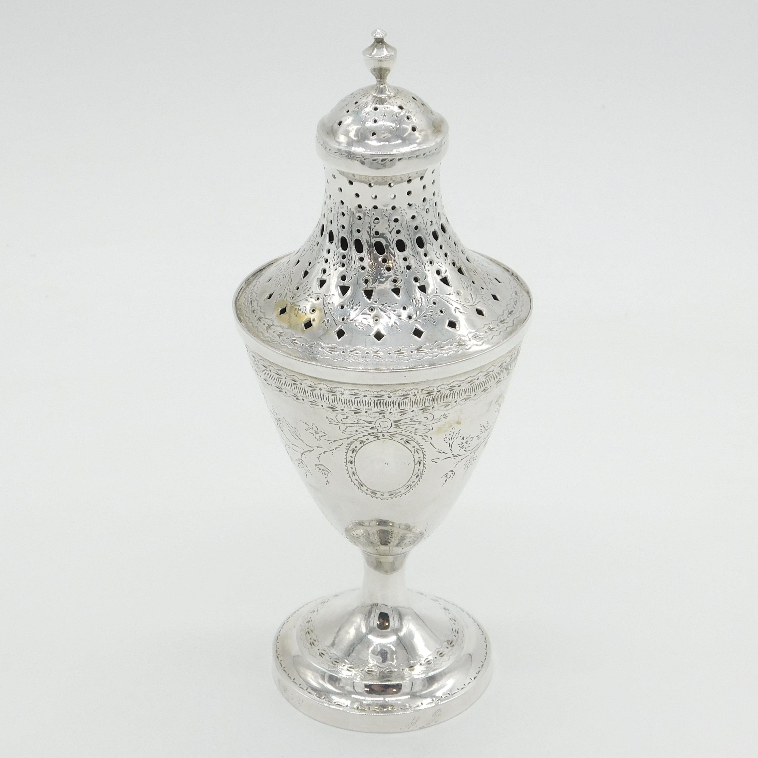 Early 19th Century Danish Sterling Silver Floral Sugar Caster Antique 1828