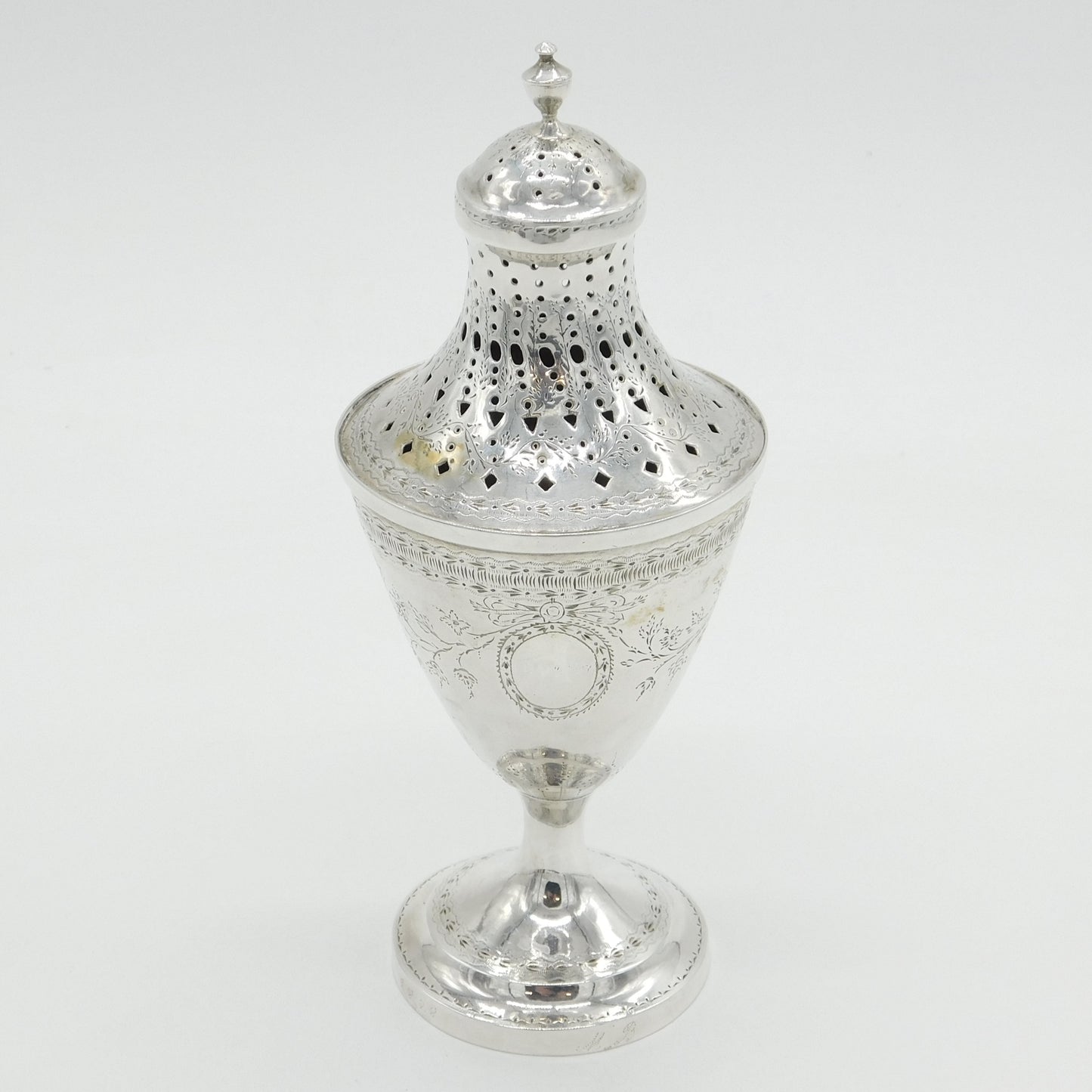 Early 19th Century Danish Sterling Silver Floral Sugar Caster Antique 1828
