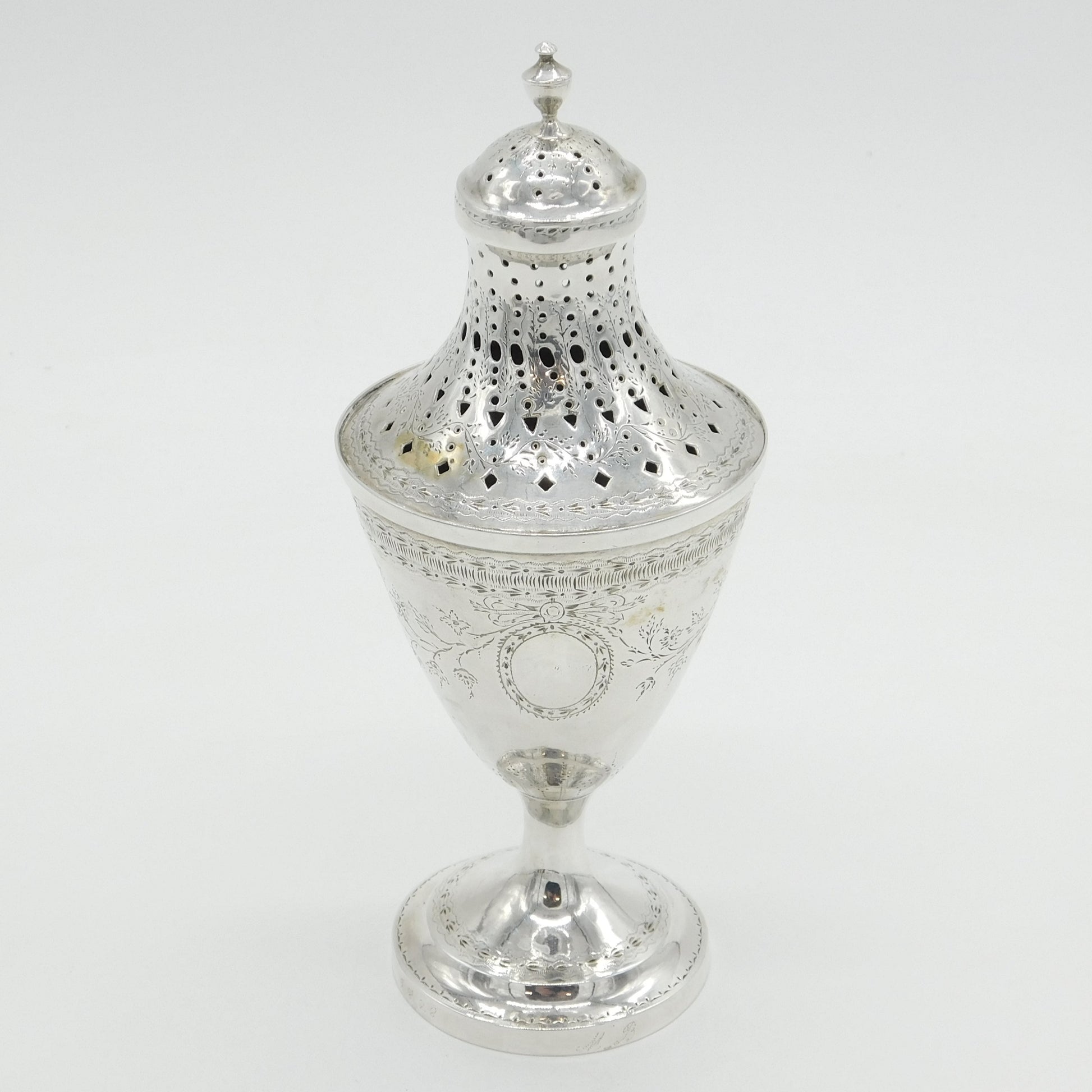 Early 19th Century Danish Sterling Silver Floral Sugar Caster Antique 1828