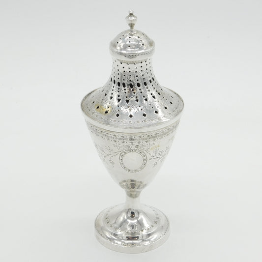 Early 19th Century Danish Sterling Silver Floral Sugar Caster Antique 1828