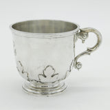Edwardian Sterling Silver Acanthus Pattern Christening Mug Antique 1904 London