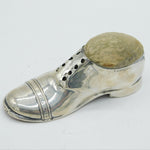 Edwardian Sterling Silver Shoe Form Novelty Pin Cushion Antique 1909 Chester
