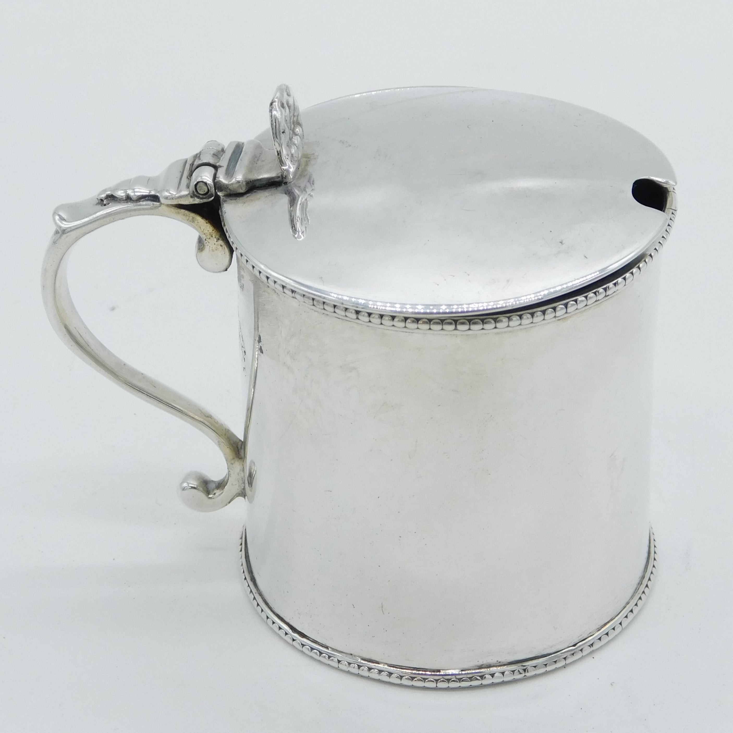 George III Early Sterling Silver Barrel Mustard Pot Antique 1765 London
