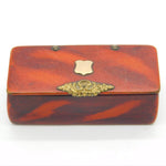 George III Lacquered Wood Effect Snuff Box with 9ct Gold Shield Antique c1800