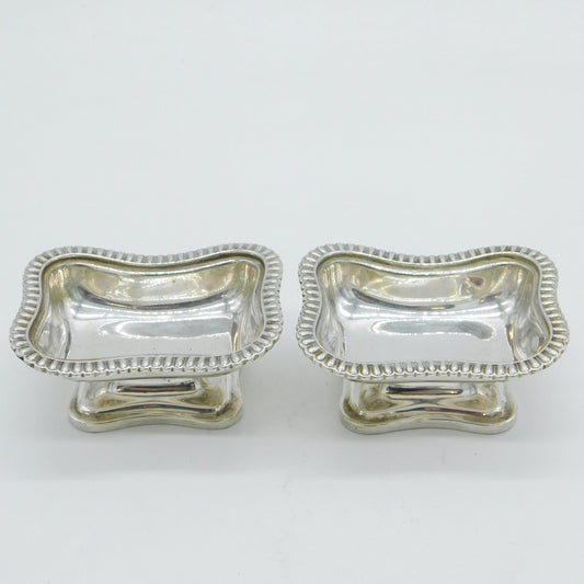 George III Pair of Sterling Silver Pedestal Salt Cellars Antique 1811 London