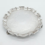 George III Scottish Provincial Sterling Silver Crested Salver Dish Antique c1790