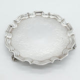 George III Scottish Provincial Sterling Silver Crested Salver Dish Antique c1790