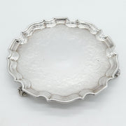 George III Scottish Provincial Sterling Silver Crested Salver Dish Antique c1790