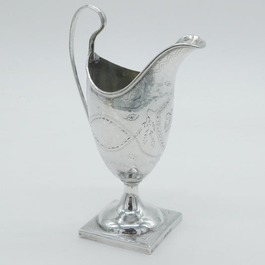 George III Sterling Silver Floral Helmet Cream Jug Antique c1800 Sheffield