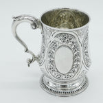 George III Sterling Silver Floral Pattern Pint Tankard Antique 1815 London