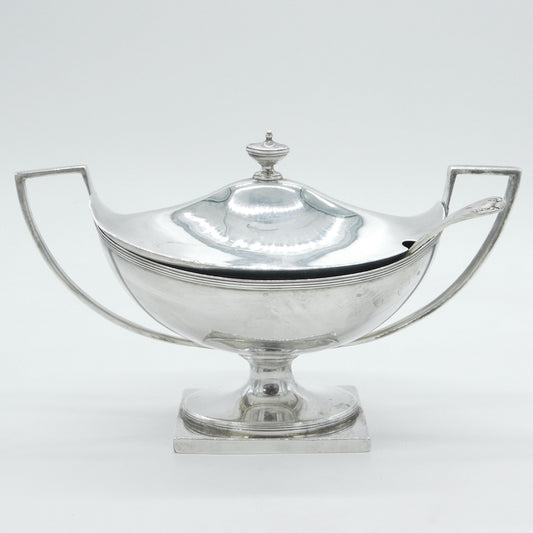 George III Sterling Silver Two-Handled Sauce Tureen Antique 1793 London