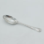 George II Sterling Silver Boar Crest Floral Serving Spoon Antique 1745 London