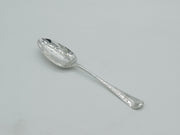 George II Sterling Silver Boar Crest Floral Serving Spoon Antique c1750 London