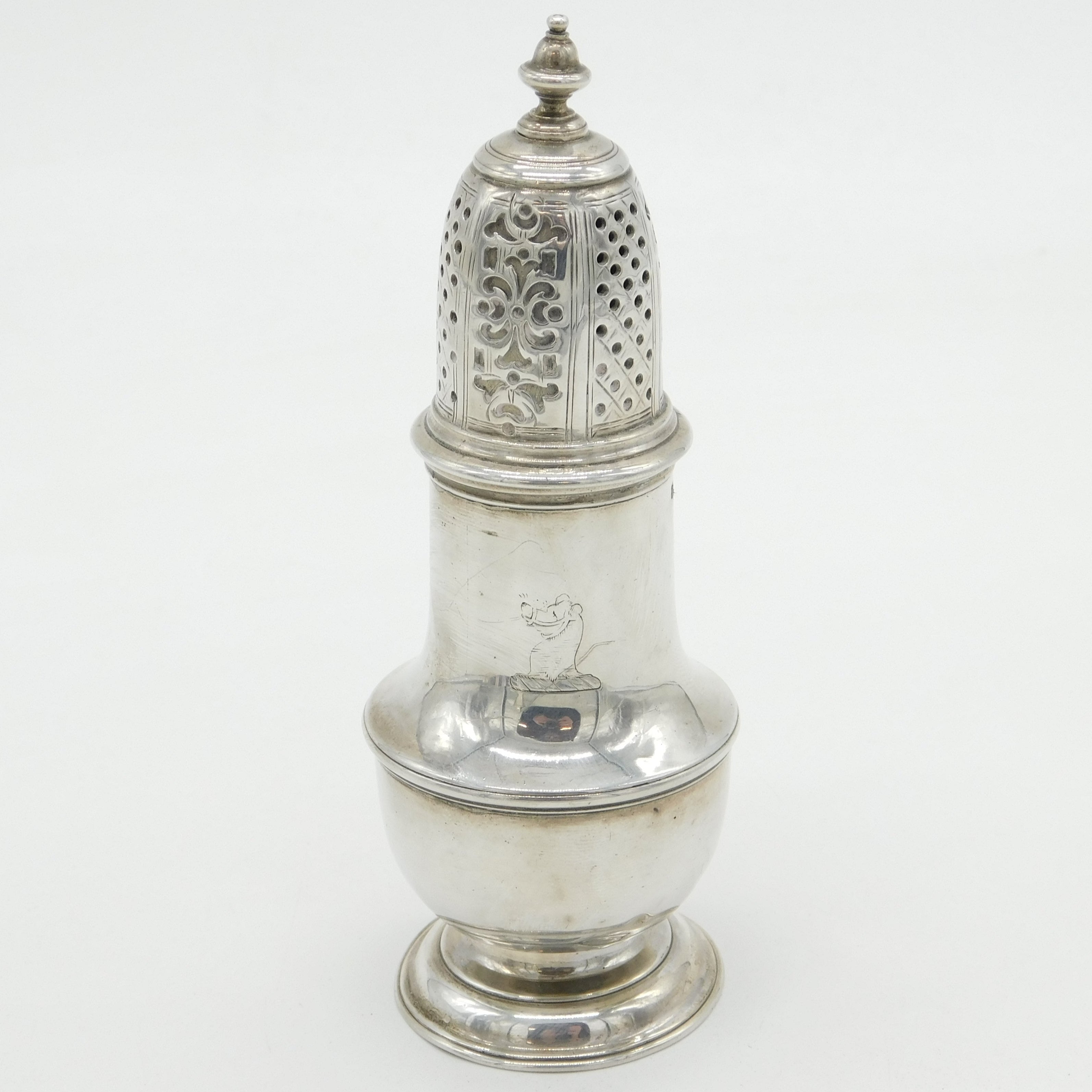 George II Sterling Silver Muffineer Sugar Caster Antique 1737 London Samuel Wood