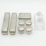 George IV Sterling Silver & Glass Nine-Part Vanity Set Antique 1825 London
