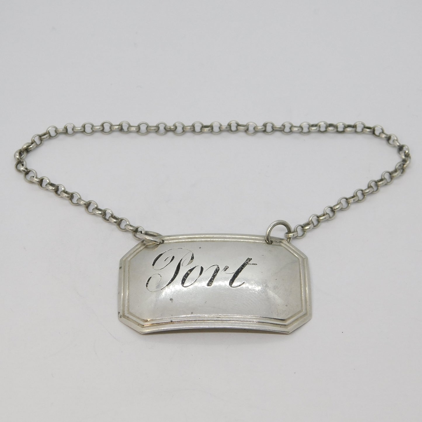 George IV Sterling Silver Port Decanter Label Antique 1825 Birmingham