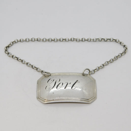 George IV Sterling Silver Port Decanter Label Antique 1825 Birmingham