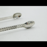 Edwardian Sterling Silver Crested Asparagus Serving Tongs Antique 1902 London