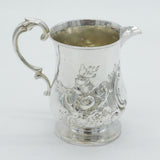 Victorian Sterling Silver Floral Pattern Cream Jug Antique 1860 London