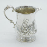 Victorian Sterling Silver Floral Pattern Cream Jug Antique 1860 London