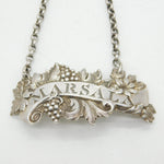 Victorian Sterling Silver Floral Pattern Marsala Decanter Label Antique 1844 London