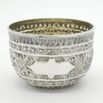 Victorian Sterling Silver Floral Pattern Sugar Bowl Antique 1891 London