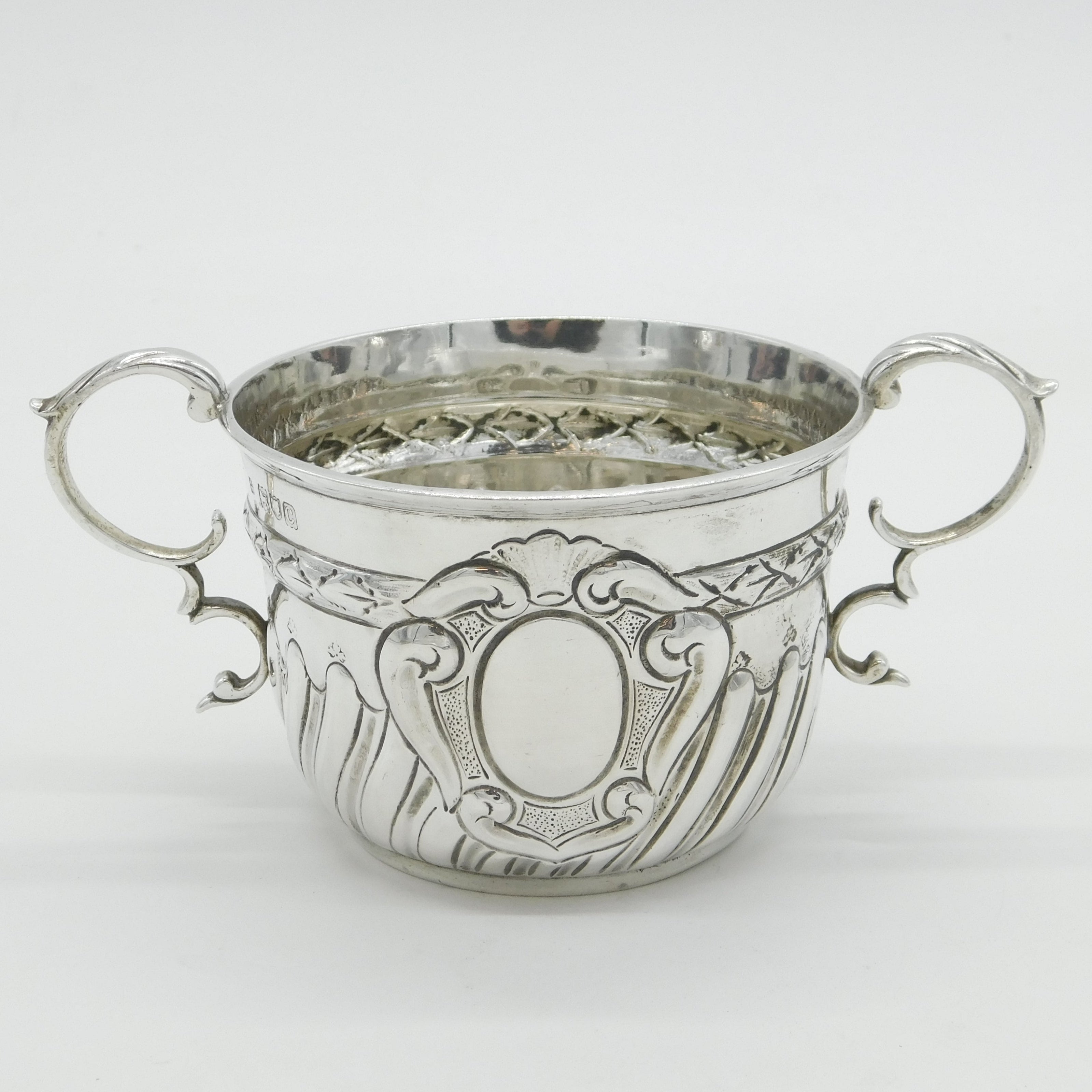 Victorian Sterling Silver Swirl Pattern Porringer Cup Antique 1898 London