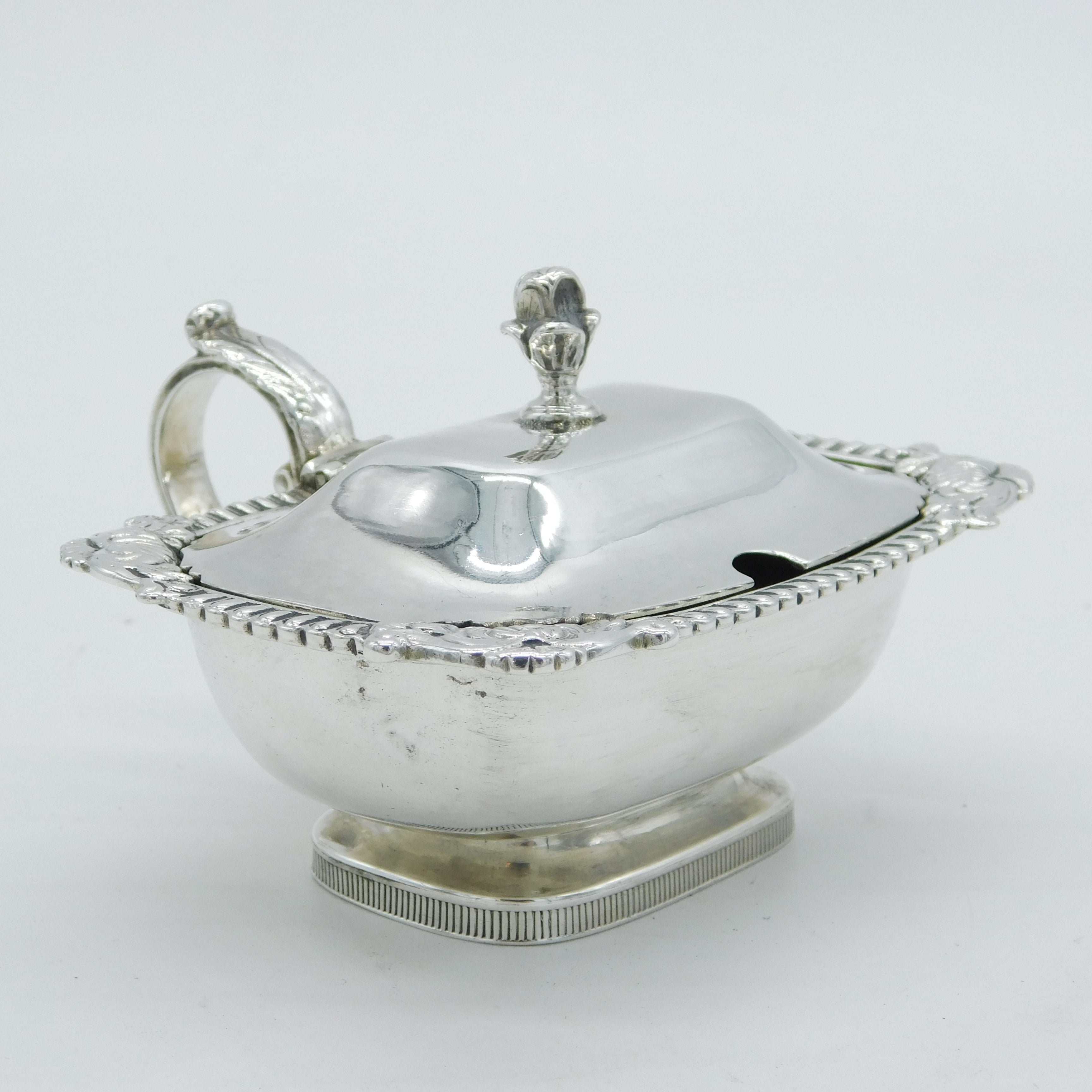 William IV Sterling Silver Floral Pattern Salt Cellar Antique 1833 London